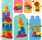 MEGA BLOKS First Builders Big Building Bag Toddler Blocks Toy Blue | 80 Colorful Pieces, Creative Open-Ended Play, Storage, Blue, Preschool Kids Ages 1+ Years, Easy to Build