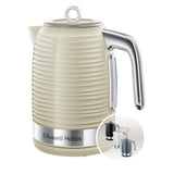 Russell Hobbs Inspire Electric Kettle, 1.7L, Fast Boil, Cream, 24364 | 3KW, Premium Textured Plastic, High Gloss Finish, Removable washable Anti-Scale Filter, Perfect Pour Spout