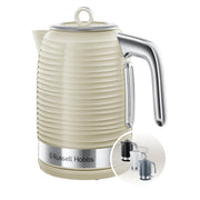 Russell Hobbs Inspire Electric Kettle, 1.7L, Fast Boil, Cream, 24364 | 3KW, Premium Textured Plastic, High Gloss Finish, Removable washable Anti-Scale Filter, Perfect Pour Spout