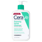 CeraVe Foaming Facial Cleanser, Gentle Cleanser for Oily Skin, 16fl oz | Skin Care with Hyaluronic Acid & Niacinamide, Makeup Remover, Daily Face Wash For Men & Women, Fragrance Free, Oil Control