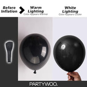 PartyWoo Black Balloons 140pcs Different Sizes of 18 12 10 5 Inch | Balloons for Baby Shower Birthday Graduation Casino Gaming Anniversary Retirement Baby Party Decorations Black-Y18