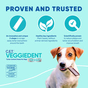 C.E.T. Veggiedent Fr3sh Plaque and Tartar Control Chews for Dogs, Medium | Vet recommended dental chews, plant-based formula, supports canine digestive health, VOHC approved for plaque & tartar