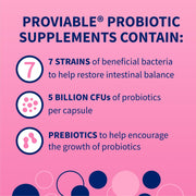 Nutramax Proviable Probiotics for Dogs & Cats, Sprinkle Capsules, 30ct | Probiotics for Cats and Dogs, Plus Prebiotics, Daily Gut Health Support Supplement, Multiple Strains, Sprinkle on Food
