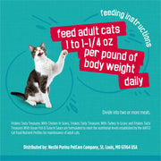 Friskies Purina Tasty Treasures Cat Food, Prime Filets Variety, (12) 5.5 oz | Chicken and tuna, chicken, ocean fish and turkey wet cat food in gravy or sauce, 100% complete & balanced for adult cats