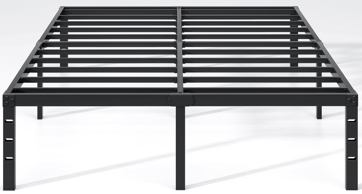NEW JETO Metal Bed Frame,Queen Size Bed Frame with Storage Space,14 Inch | Heavy Duty Sturdy Mattress Foundation,Easy Assembly,No Box Spring Needed, Black