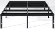 NEW JETO Metal Bed Frame,Queen Size Bed Frame with Storage Space,14 Inch | Heavy Duty Sturdy Mattress Foundation,Easy Assembly,No Box Spring Needed, Black