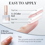 Double Rhythm 15ML Gel Nail Polish Pure Sheer Same Color Same Bottle Gel Polish Art Manicure Salon DIY at Home for Women (Milky White-A1075)