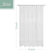 Mrs Awesome Clear Shower Curtain Liner with 3 Magnets, 72x72 | 12 Rustproof Grommets, Premium Flexible Sturdy Plastic Shower Curtain for Bathroom Lightweight, Waterproof,72W x 72H