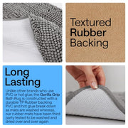 GORILLA GRIP Bath Rug Mat for Bathroom, Absorbent Chenille, 24x17 Gray | Soft Thick Quick Dry Microfiber Mats, Rubber Backing, Machine Washable Tub and Shower Floor Rugs, Home Decor Essentials
