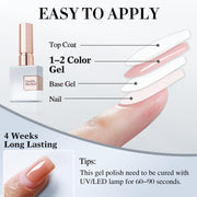 Double Rhythm 15ML Gel Nail Polish Pure Sheer Same Color Same Bottle Gel Polish Art Manicure Salon DIY at Home for Women (Milky White-A1075)