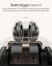SHOKZ OpenDots 2 Open-Ear Clip-On Earbuds, Black, Dolby Audio, 3 Mics | Rich bass with Dolby Audio; 3-mic clear calls; 40H listening; IP57; Bluetooth 6.1; Travel/City walk/Commuting/Yoga/Pilates