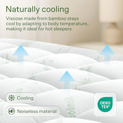 Niagara Sleep Solution Queen Ultra Soft Mattress Topper — Back Pain Relief | Rayon Derived from Bamboo, 20" Deep Pocket, Breathable Pillow Top Mattress Pad, Perfect for Hot Sleepers, Green