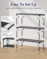 Kitsure Shoe Rack - Non-Woven Shoe Rack Shelf, 27.5" Wide - 3 Tier, Black