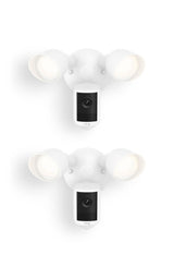 Ring Floodlight Cam 2K (newest model), Wired, Home or business security, Wide-Angle Retinal 2K Video, 6x Enhanced Zoom, Ultra-Bright Floodlights, 2-Pack, White