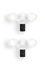 Ring Floodlight Cam 2K (newest model), Wired, Home or business security, Wide-Angle Retinal 2K Video, 6x Enhanced Zoom, Ultra-Bright Floodlights, 2-Pack, White