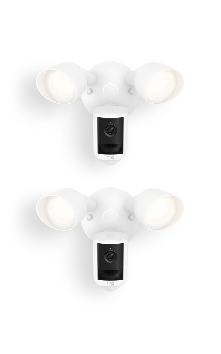 Ring Floodlight Cam 2K (newest model), Wired, Home or business security, Wide-Angle Retinal 2K Video, 6x Enhanced Zoom, Ultra-Bright Floodlights, 2-Pack, White