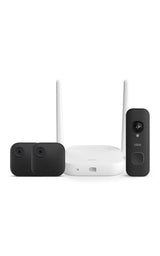 Blink Outdoor XR+ and Battery Doorbell 2K+ — Extended range wireless Outdoor 4 camera and 2K battery doorbell. Sync Module XR+ included — 2 camera system + doorbell