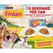 Purina Friskies Pate Wet Cat Food Variety, Seafood & Chicken, (40) 5.5 oz | Moist cat food with real seafood or chicken, smooth easy-to-chew pate texture, 40-count variety pack to stock up
