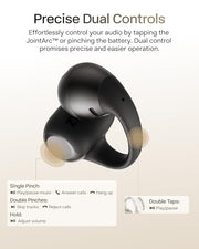 SHOKZ OpenDots 2 Open-Ear Clip-On Earbuds, Black, Dolby Audio, 3 Mics | Rich bass with Dolby Audio; 3-mic clear calls; 40H listening; IP57; Bluetooth 6.1; Travel/City walk/Commuting/Yoga/Pilates