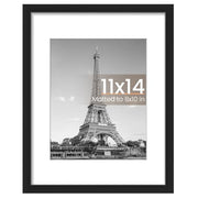 upsimples 11x14 Picture Frame, Wall Decor Photo Frames, Black 1 Pack | 11 x 14 Frame, 8x10 Frame with Mat for Gallery Wall, Family, Baby, Dog, Dorm, Christmas