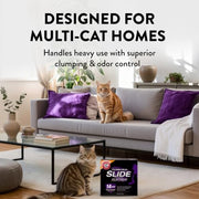 ARM & HAMMER Slide Platinum Easy Clean-Up Clumping Cat Litter, 18 lbs | 24/7 Odor Control, Triple-Action Freshness, Non-Stick, Low Tracking, 99.9% Dust Free, Multi-Cat Formula, Scented