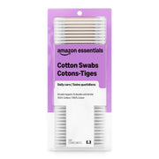 Amazon Basics Double-Tipped Cotton Swabs for Personal Hygiene and Baby Care, Cotton, Versatile, 500 Count