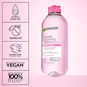 Garnier Micellar Water, Hydrating Facial Cleanser & Makeup Remover, Suitable for Sensitive Skin, Vegan, Cruelty Free, 13.5 Fl Oz (400mL), 1 Count