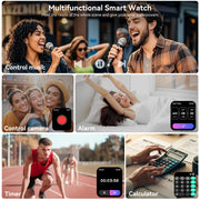 Smart Watch for Men Women, 1.83" HD Touch Screen with Bluetooth Call, IP68 Waterproof, 140+ Sport Modes, Fitness Tracker with Heart Rate & Sleep Monitor, Pedometer, Compatible with Android iPhone