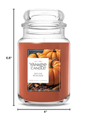 Yankee Candle Spiced Pumpkin Scented Candle, 22oz Large Jar | Up to 150 Hour Burn Time, Room Filling Fragrance, Long-Lasting Scent, Premium Plant Wax Blend, Consistent Burn, Giftable