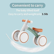 SEREED Baby Balance Bike for 1 Year Old Boy Girl, First Birthday Gift Toy | 12-24 Months Toddler Bike, First Learning Ride on Toys, 4 Silent Wheels Indoor Outdoor Baby Walker, Green