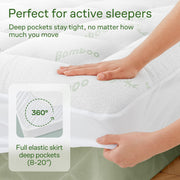Niagara Sleep Solution Queen Ultra Soft Mattress Topper — Back Pain Relief | Rayon Derived from Bamboo, 20" Deep Pocket, Breathable Pillow Top Mattress Pad, Perfect for Hot Sleepers, Green