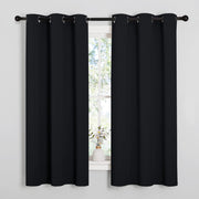 NICETOWN Black Blackout Curtains for Bedroom 42" Wide x 63" Long 2 Panels | Solid Grommet Thermal Insulated Drapes, Noise Reducing, Light Blocking, Room Darkening Decor for Kitchen Window Treatments