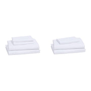 Amazon Basics Lightweight Super Soft Breathable Wrinkle-Resistant Microfiber 4-Piece Bed Sheet Set with 14-Inch Deep Pockets, Queen, Bright White, Solid