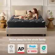 BEDLORE Queen Mattress Topper, Thick Soft Pillow Top Bed Topper | Viscose Bamboo, Stretchable Pockets Fit 6”-18”, Breathable Mattress Topper for Back Pain Relief and Hot Sleepers(Dark Gray)