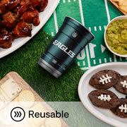 Top Cup NFL Philadelphia Eagles Aluminum Party Cups, 20oz, 20 Count | Made in the USA, Colder, Durable, Reusable, Recycleable, Dishwasher Safe