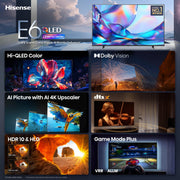 Hisense 65" Class E6SR Series Hi-QLED 4K UHD Smart Roku TV (65E6SR, 2026 Model) - Dolby Vision, Game Mode Plus, VRR, ALLM, DTS Virtual:X, Apple AirPlay, Compatible with Alexa and Google Assistant