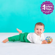 Bright Starts Oball Easy Grasp Classic Ball BPA-Free Infant Toy in Red, Yellow, Green, Blue, Age Newborn and up, 4 Inches