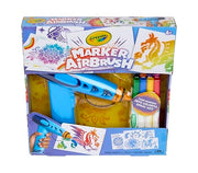 Crayola Marker Airbrush Spray Art Kit, 8 Washable Markers, 5 Stencils | Arts & Crafts Toys for Kids, Birthday, Holiday Gifts for Girls & Boys 6+, Battery-Powered Sprayer Kids Activities