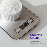 Etekcity Food Kitchen Scale, Digital Grams and Ounces, 11lb | Tare function, ideal for baking, weight loss, keto, meal prep, packages, liquids and jewelry, 304 Stainless Steel