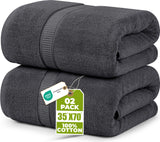 Utopia Towels Premium Bath Sheet, 90 x 180 cm, Gray, 2 Pack 100% Cotton | Extra Large Bath Sheet, Highly Absorbernt, Quick Dry, Super Soft, Hotel Quality Towel, Machine Washable