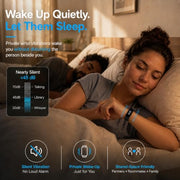 Ulvixar Vibrating Alarm Watch for Heavy Sleepers,Silent Wake up Alarm Wrist | Powerful Wrist Vibrating Alarm,For Hearing impaired,20-Day Battery,Comfort Silicone Loop,Ideal For Couples,Shared Space，Dorms
