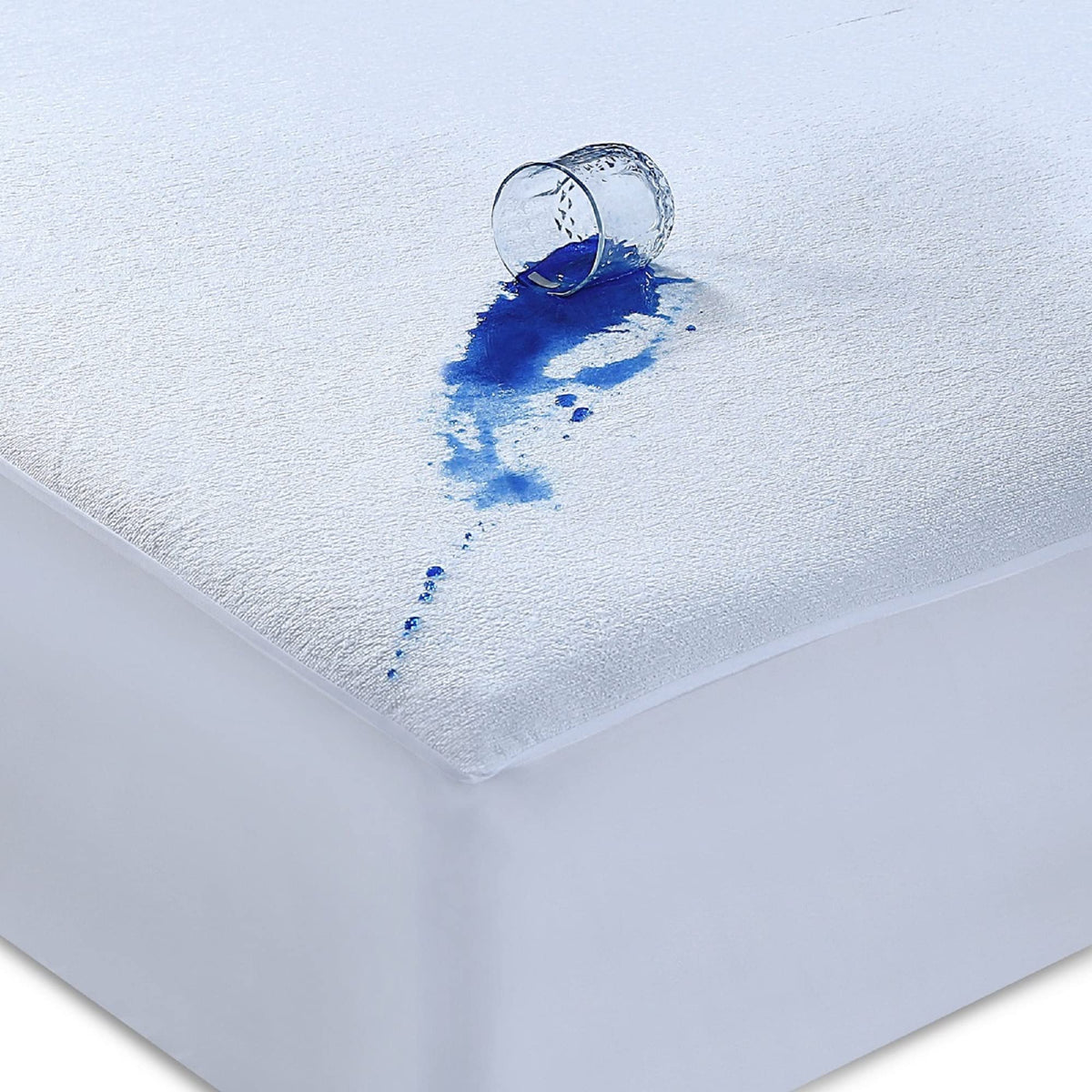 Caroline Shatuik Waterproof Mattress Protector Single,30cm Extra Deep Stretch Skirt Non-Noisy Terry Top Single Mattress Cover Single Bed(90 x 190cm)