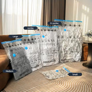 Amazon Basics Vacuum Storage Bags with Hand Pump, Jumbo, 6-Pack, Clear