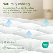 Niagara Sleep Solution Queen Ultra Soft Mattress Topper — Back Pain Relief | Rayon Derived from Bamboo, 20" Deep Pocket, Breathable Pillow Top Mattress Pad, Perfect for Hot Sleepers, Green