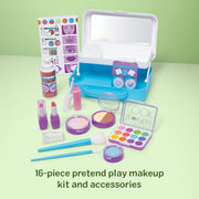 Melissa & Doug Love Your Look Pretend Makeup Kit 16-Piece Play Set | 16 Pieces, Pretend Play Makeup Kit, Lipstick, Foundation, Eye Shadow, Portable Case, Mirror, Preschool Toys for Kids, Ages 3+