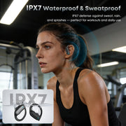 Wireless Earbuds Bluetooth Headphones, 54H Playtime Stereo Over Ear Buds with ENC Noise Cancelling, LED Power Display, IPX7 Waterproof Sport Earphones with Earhooks for Running/Workouts (Black)