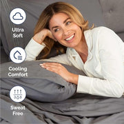 Queen Size 4 Piece Sheet Set - Breathable & Cooling Sheets - Dark Grey | Hotel Luxury Bed Sheets for Women & Men, Deep Pockets, Easy-Fit, Extra Soft and Wrinkle Free Sheets, Oeko-Tex Bed Sheet Set
