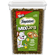 Temptations MixUps Crunchy and Soft Cat Treats, Catnip Fever, 16 oz | Chicken, catnip & cheese flavor, crunchy outside, soft inside, under 2 cal/treat, 100% complete & balanced, resealable tub