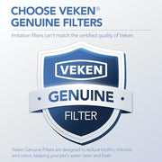 Veken Cat Water Fountain Filters, F1 Series, 8 Pack Replacement Filters | and 8 Pack Replacement Pre-Filter Sponges Set for C1, C1 Classic, D1 & D1 Pro Series Pet Fountain Dog Water Dispenser