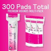 Swisspers Premium Cotton Rounds, Dual-Sided, 100 Count (Pack of 3) | Hypoallergenic, Textured Side, Lint-Free Side, Dermatologist-Tested, Chlorine-Free, 300 Total